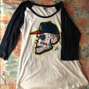 $5 RARE ATLANTA BRAVES SUGAR SKILL LONG SLEEVE LOS BRAVOS COLLECTION